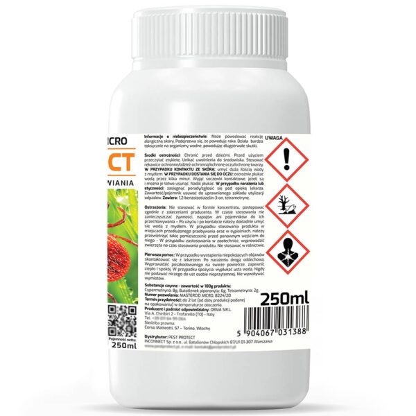 Oprysk na kleszcze do ogrodu, w ogrodzie PEST PROTECT 250ml Ostrzeżenia