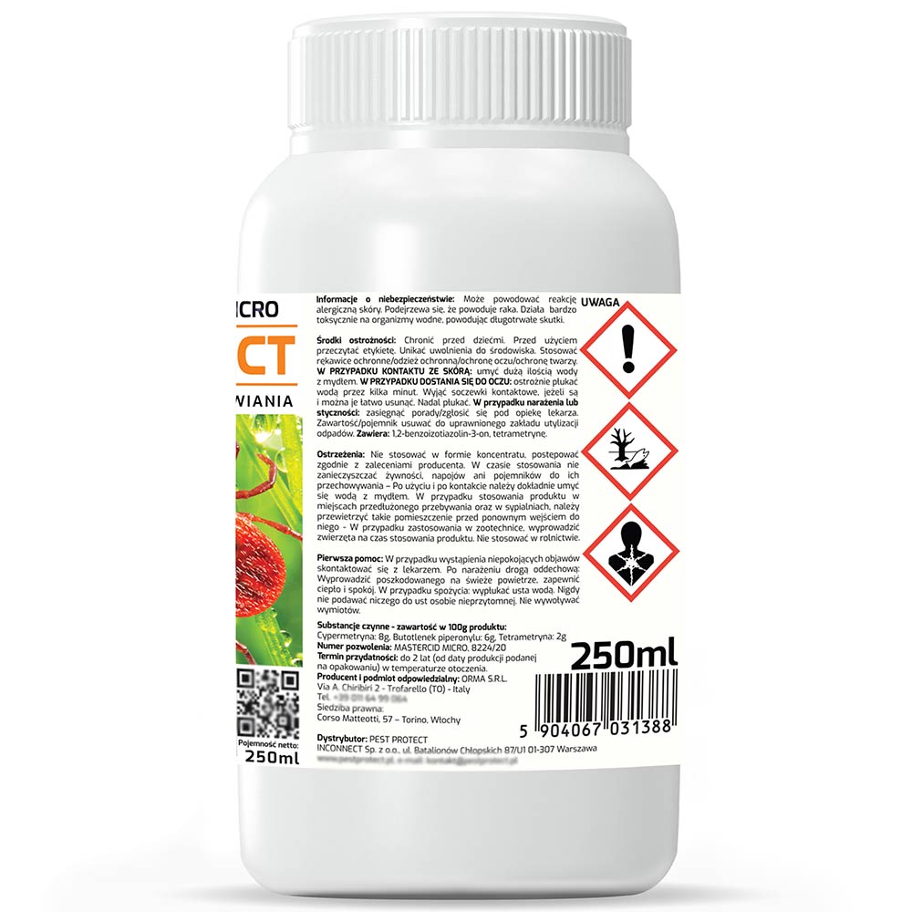 Oprysk na kleszcze do ogrodu, w ogrodzie PEST PROTECT 250ml Ostrzeżenia
