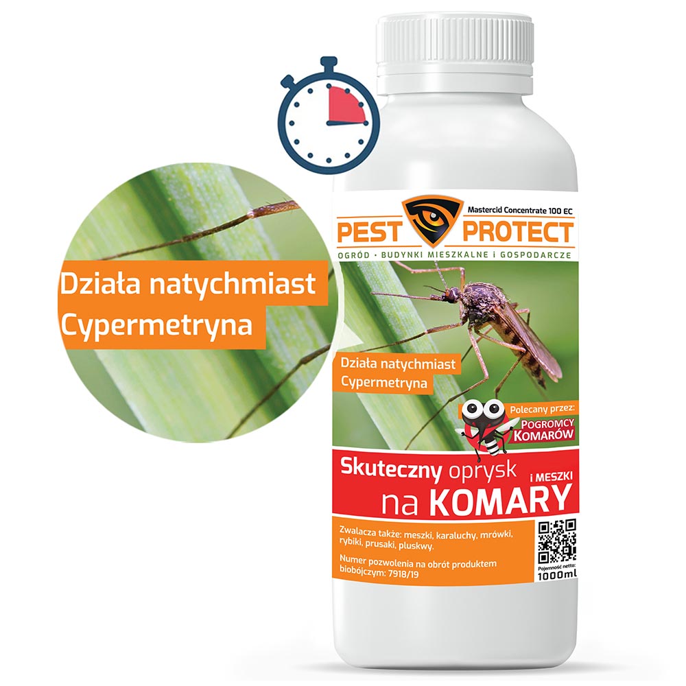 Oprysk na Komary PEST PROTECT 1L do Ogrodu na Działkę Działa Natychmiast