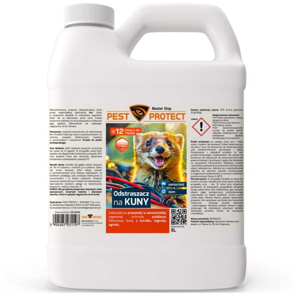 odstraszacz kun, płyn środek na kuny PEST PROTECT 5L
